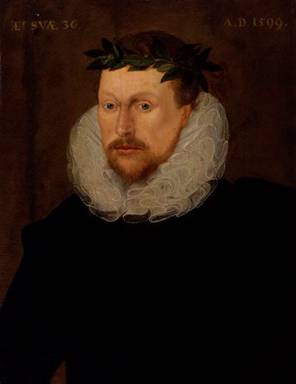 Michael Drayton at 36 years old, ca. 1599  (Unknown Artist)       National Portrait Gallery, London     776           