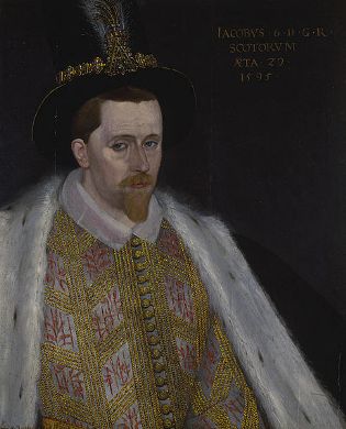 James I/VI, 1595  (Adrian Vanson) (fl. 1581-1602)    Scottish National Portrait Gallery, Edinburg   PG 156 