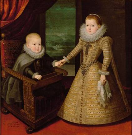 Infanta Anna and Philip IV, 1607  (Juan Pantoja de la Cruz) (1563-1608) Kunsthistorisches Museum, Wien, GG_3301  
