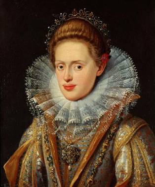 Anna of Tyrol at about 18 years old, ca. 1603  (Frans Pourbus the Younger)  (1569-1622)     Location TBD  