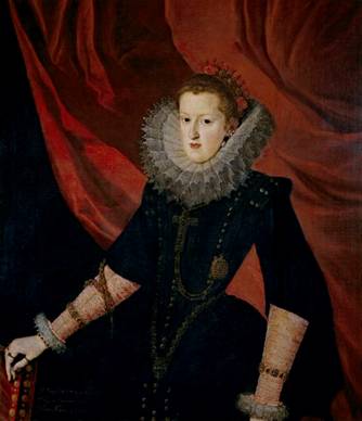 Margaret of Austria Queen of Spain, 1607   (Juan Pantoja de la Cruz) (1553-1608)     Museo Nacional del Prado, Madrid    P01032  