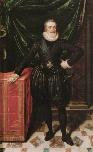 Henry IV, King of France in Black Dress, ca. 1610  (Frans Pourbus the Younger) (1569-1622)     Musée du Louvre, Paris 
