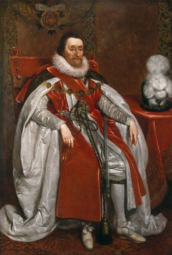 King James I of England and VI of Scotland, 1621  (Daniel Mytens) (1590-1647)   National Portrait Gallery, London,  NPG 109  