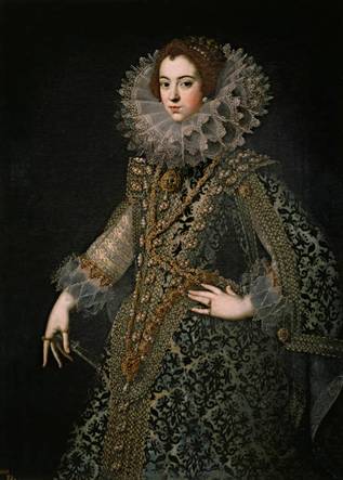 Elisabeth de Bourbon, Queen Consort of Spain,  ca. 1621  (Rodrigo de Villandandro) (1588-1623)   Museo Nacional del Prado, Madrid     P01037 