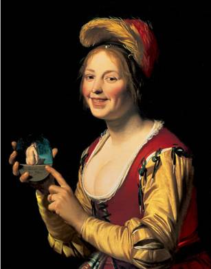 A Smiling Girl,  ca. 1625  (Gerrit von Honthorst) (1590-1656)  St. Louis Art Museum, MO  63:1954
