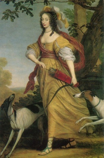 Louise-Henriette of Orange-Nassau as Diana, 1643 (Willem van Honthorst) (1594-1666) Centraal Museum, Utrecht