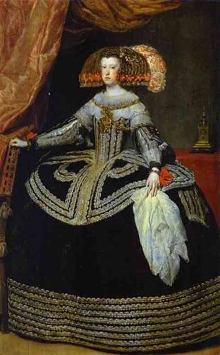 Mariana of Austria, Queen Consort of Spain, ca. 1653  (Diego Velazquez) (1599-1660)   Museo Nacional del Prado, Madrid  