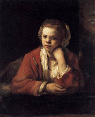 A Girl at a Window, 1651   (Rembrandt van Rijn) (1606-1669)      Nationalmuseum, Stockholm