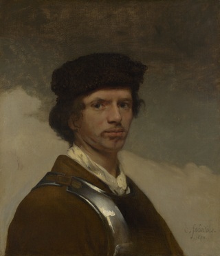 Self-Portrait, 1654 (Carel Fabritius) (1622-1654)  The National Gallery, London,  NG 4042
