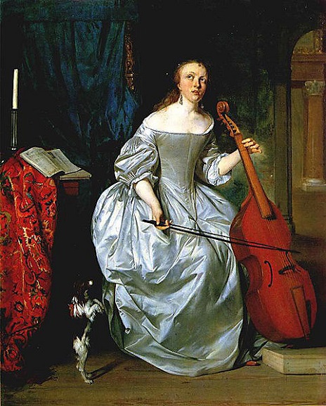 A Woman playing the Cello, 1663 (Gabriel Metsu) (1629-1667)  Location TBD  