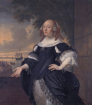 Geetruida den Dubbelde, 1668(Bartholomeus van der Helst) (1613-1670)  and (Ludolf Backhuysen) (1631-1708)  Rijksmuseum Amsterdam,  SK-A-141 
