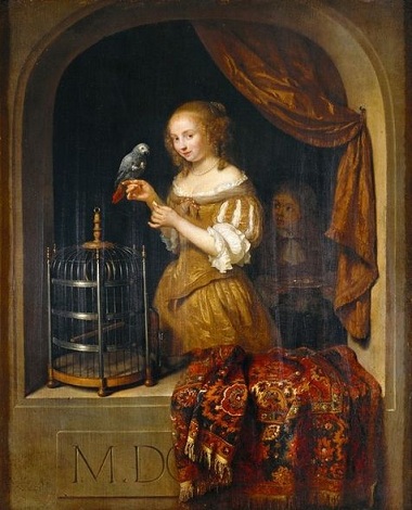  A Lady at the Window, 1666 (Caspar Netscher) (1639-1684)  Von der Heydt Museum, Wuppertal
