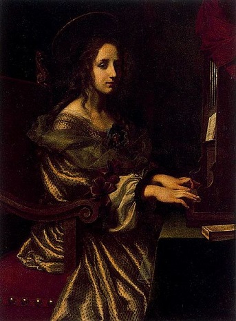 A Young Woman as Saint Cecilia, 1670 (Carlo Dolci) (1616-1686)  State Hermitage Museum, St. Petersburg, Russia  