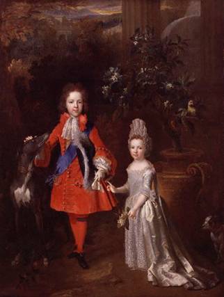 James Francis Edward Stuart; Louisa Maria Theresa Stuart, 1695  (Nicolas de Largillière) (1656-1746) National Portrait Gallery, London, NPG 976  