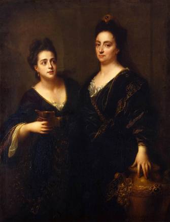 Two Actresses, 1699 (Jean-Baptiste Santerre) (1658-1717)    Location TBD