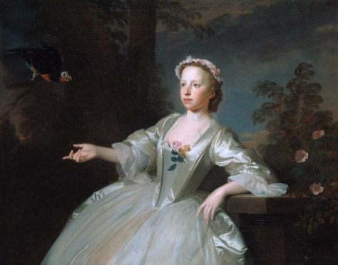 A Girl with Parrot, 1744 (Allan Ramsay) (1713-1784)   The Huntington, San Marino, CA