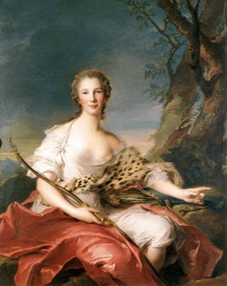 Madame Bouret as Diana, ca. 1745  (Jean-Marc Nattier) (1685-1766)   Museo Thyssen-Bornemisza, Madrid 