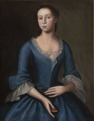 Elizabeth Storer, ca. 1746  (Mrs. Isaac Smith) ca.  (Joseph Badger) (1708-1765)  Museum of Fine Arts, Boston    42.376 