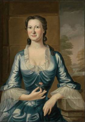 Mrs. Henry Bromfield, Margaret Fayerweather, ca. 1749  (John Greenwood) (1727-1792)    Museum of Fine Arts, Boston  62.173 