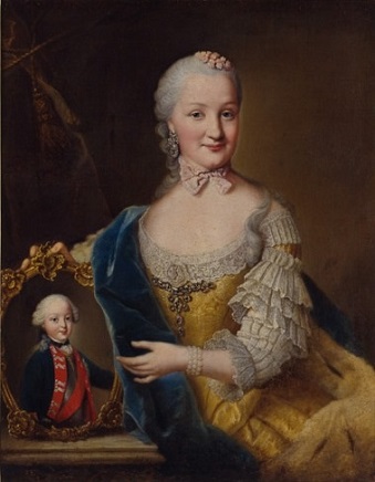 Margravine Friederike of Brandenburg-Schwedt, Duchess of Württemberg with her son Frederick I William Charles, ca. 1759 (Johann Georg Ziesenis) (1716-1777)  Landesmuseum Württemberg   