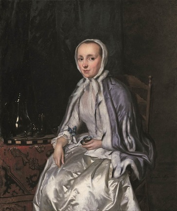 Elizabeth Troost, ca. 1758 (George van der Mijn) (1726-1763) Mauritshuis, Den Haag 