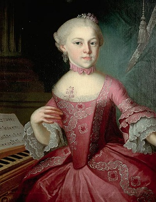 Maria Anna Mozart, 1763  (Pietro Antonio Lorenzoni) (1721-1782)   Location TBD 