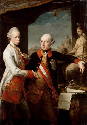 Joseph II and older brother Leopold, ca. 1769 (Pompeo Batoni) (1708-1787)   Kunsthistorisches Museum, Wien    Inv.-Nr. GG_1628 