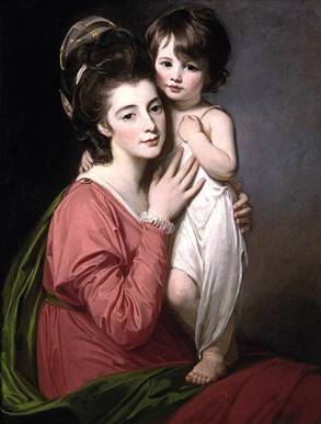 Mrs Henrietta Morris and Her Son John, ca. 1777  (George Romney) (1734-1802)    Private Collection 
