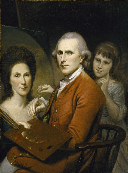 Self-Portrait with wife Rachel and daughter Angelica, ca. 1782-1785 (Charles Willson Peale) (1741-1827)  Museum of Fine Arts, Houston,  B.60.49