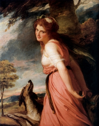 Emma, Lady Hamilton as Bacchante, 1785 (George Romney) (1734-1802) Location TBD