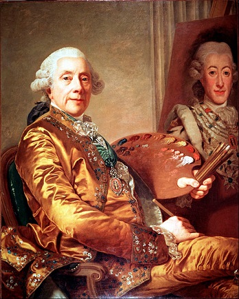 Self-Portrait with King Gustav III of Sweden on easel, 1790 (Alexander Roslin) (1718-1793)  Malmö Konstmuseum, MMK 000891 