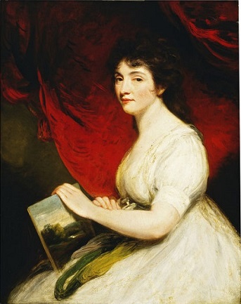 Miss Mary Linwood, ca. 1800 (John Hoppner) (1758-1810)  Victoria and Albert Museum, London,  1439-1874     