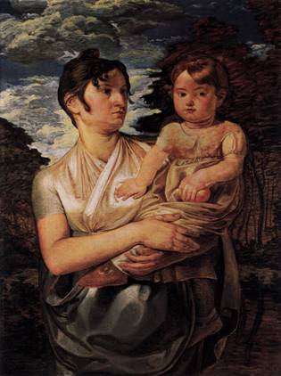 Artists Wife and Son, ca. 1807 (Philipp Otto Runge) (1777-1810)   Alte Nationalgalerie, Berlin 