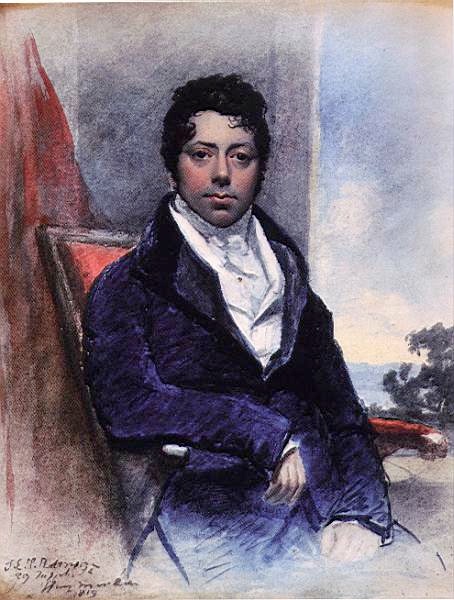 Joseph Grimaldi 1819 by J E T  Robinson watercolor
