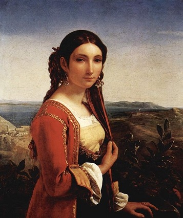 A Young Woman from Retuna, 1822 (Louis Léopold Robert) (1794-1835) Museum Oskar Reinhart am Stadtgarten, Winterhur, Zürich  
