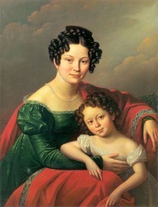 Countess of Dyhrn with Child, 1824 (Josef Olezkiewicz) (1777-1830) Lviv National Art Gallery, Ukraine 