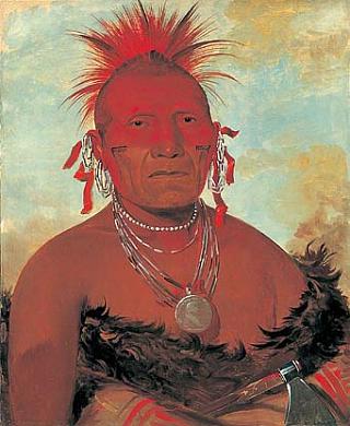 Shón-ka-ki-he-ga, Horse Chief, Grand Pawnee Head Chief, 1832 (George Catlin) (1796-1832)   Smithsonian American Art Museum, Washington D.C., 1985.66.99 