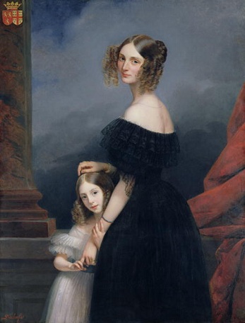 Anne-Louise Alix de Montmorency with her daughter, ca. 1840 (Claude-Marie Dubufe) (1790-1864)  Location TBD 