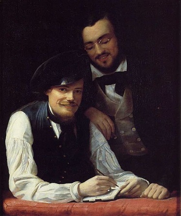 Self-Portrait with his brother (Franz Xaver Winterhalter) (1805-1873)    Location TBD 