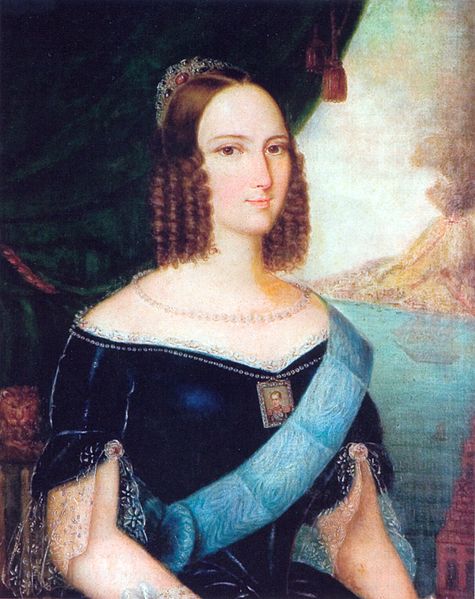 Empress Teresa Cristina of Brazil, ca. 1843 (Jose Correia de Lima) (1814-1857) Museu Imperial de Petrópolis,  Rio de Janeiro