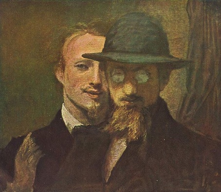 Self-Portrait with Franz von Lenbach, 1863 (Hans von Marées) (1837-1887)   Neue Pinakothek, München 