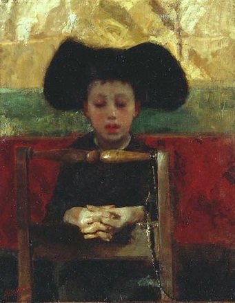 A Boy "The Little Seminary", 1873 (Antonio Mancini) (1852-1930) Private Collection 