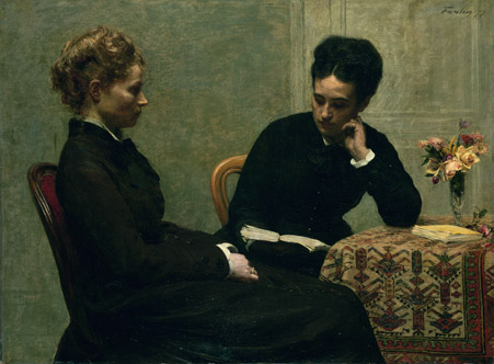 The Artists Sisters, 1877 (Henri Fantin Latour) (1836-1904) Musée des Beaux-Arts de Lyon    
