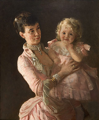 Thyra von Danemark with her daughter Olga, 1885 (Lauritz Tuxen)  (1853-1919)   State Hermitage Museum, St.  Petersburg  