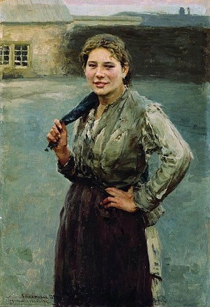 A Young Woman (Shahterka), 1894  (Nikolai Kasatkin) (1859-1930)  State Tretyakov Gallery, Moscow 