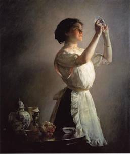 A Young Woman, "The Blue Cup", ca. 1909 (Joseph Decamp) (1858-1923)    Location TBD