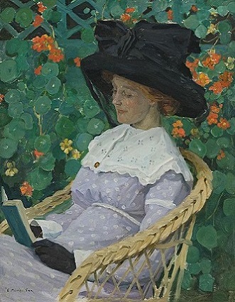 A Woman Reading, 1912 (E. Phillips Fox) (1865-1915)   Location TBD 
