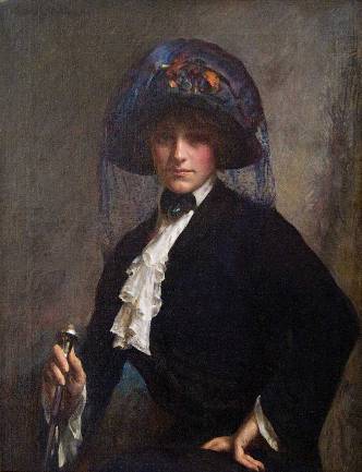 Blue Lady,  ca. 1913   (Joseph R. DeCamp)  (1858-1923)  Private Collection 