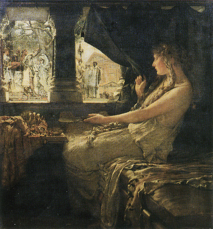 Fredegund watches the marriage of Chilperic I and Galswintha, 568, By Lawrence Alma Tadema (1836-1912), painted in 1878, Gemäldegalerie der Akademie der bildenden Künste, Vienna.
