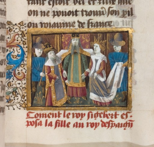 Marriage of Sigebert I and Brunhilda, ca. 567, Grandes Chroniques de France BNF Fr2610 f31r